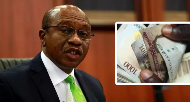 Governor of the Central Bank of Nigeria (CBN), Godwin Emefiele on old naira note