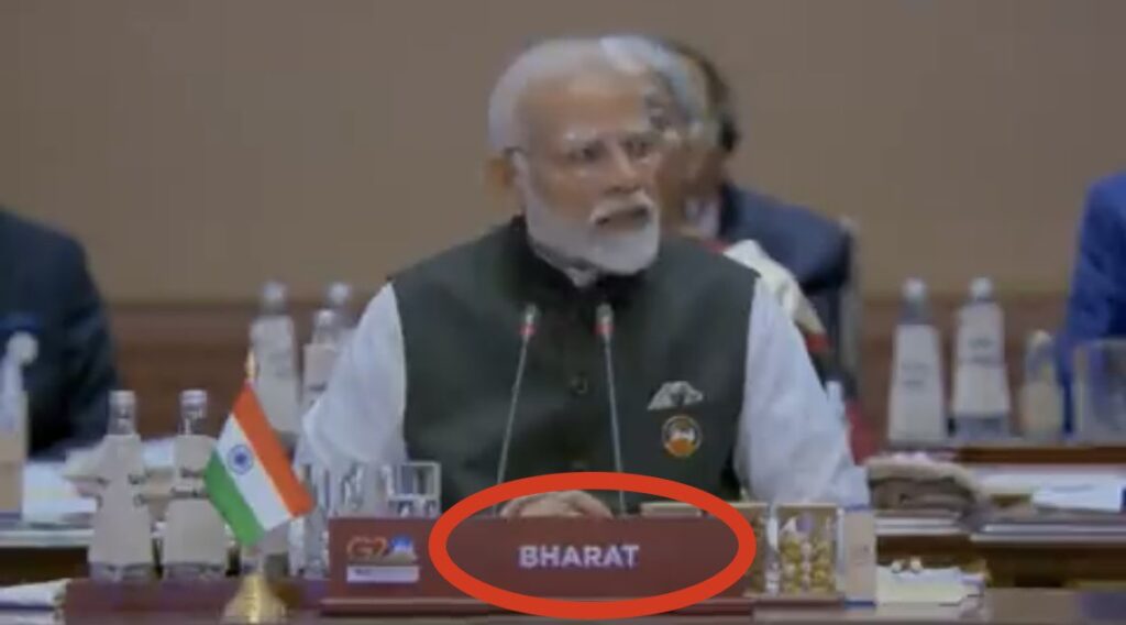 PM Narendra Modi Takes the Wrong Seat at G20 Summit in Delhi Behind 'Bharat' Placard