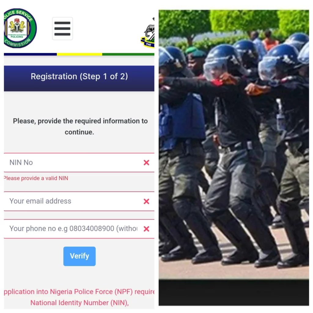 Nigerian Police Force Recruitment Portal Apply.policerecruitment.gov.ng ...