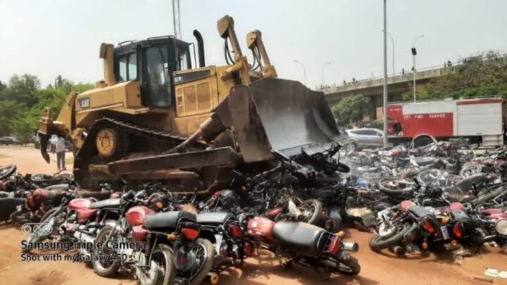 FCT Crushes Over 3,700 Impounded Commercial Motorcycles